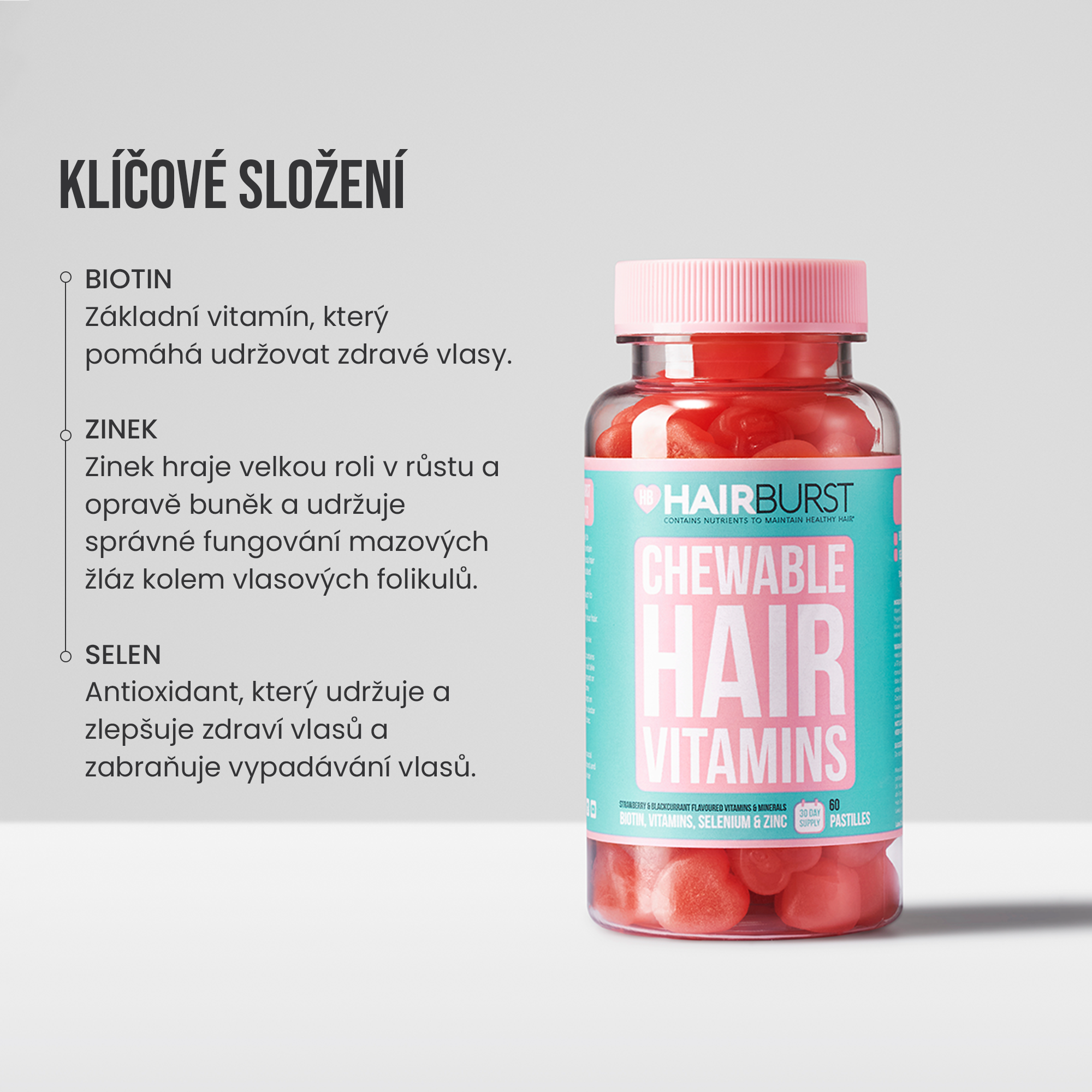 Žvýkací vitamíny na vlasy 6MS