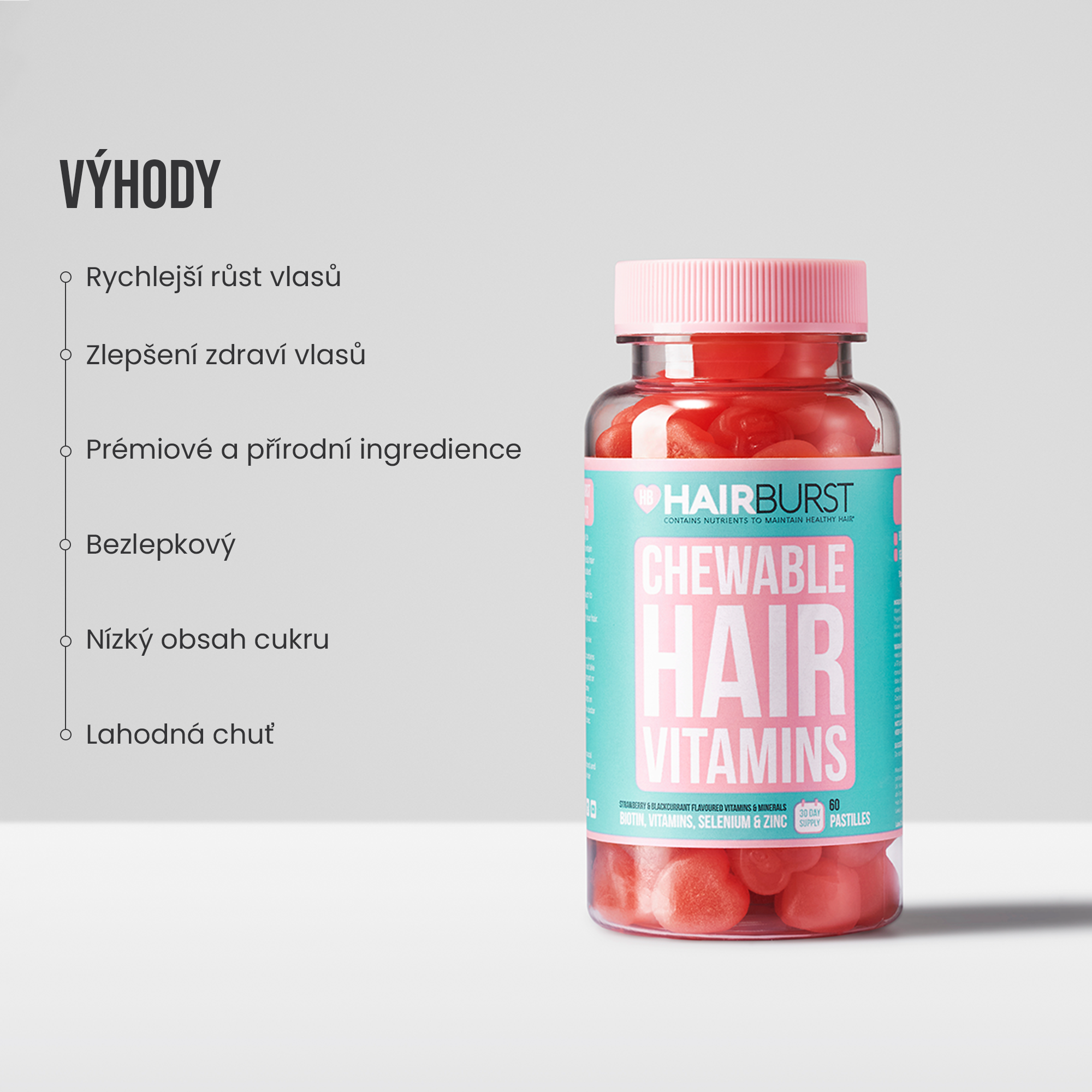 Žvýkací vitamíny na vlasy 6MS