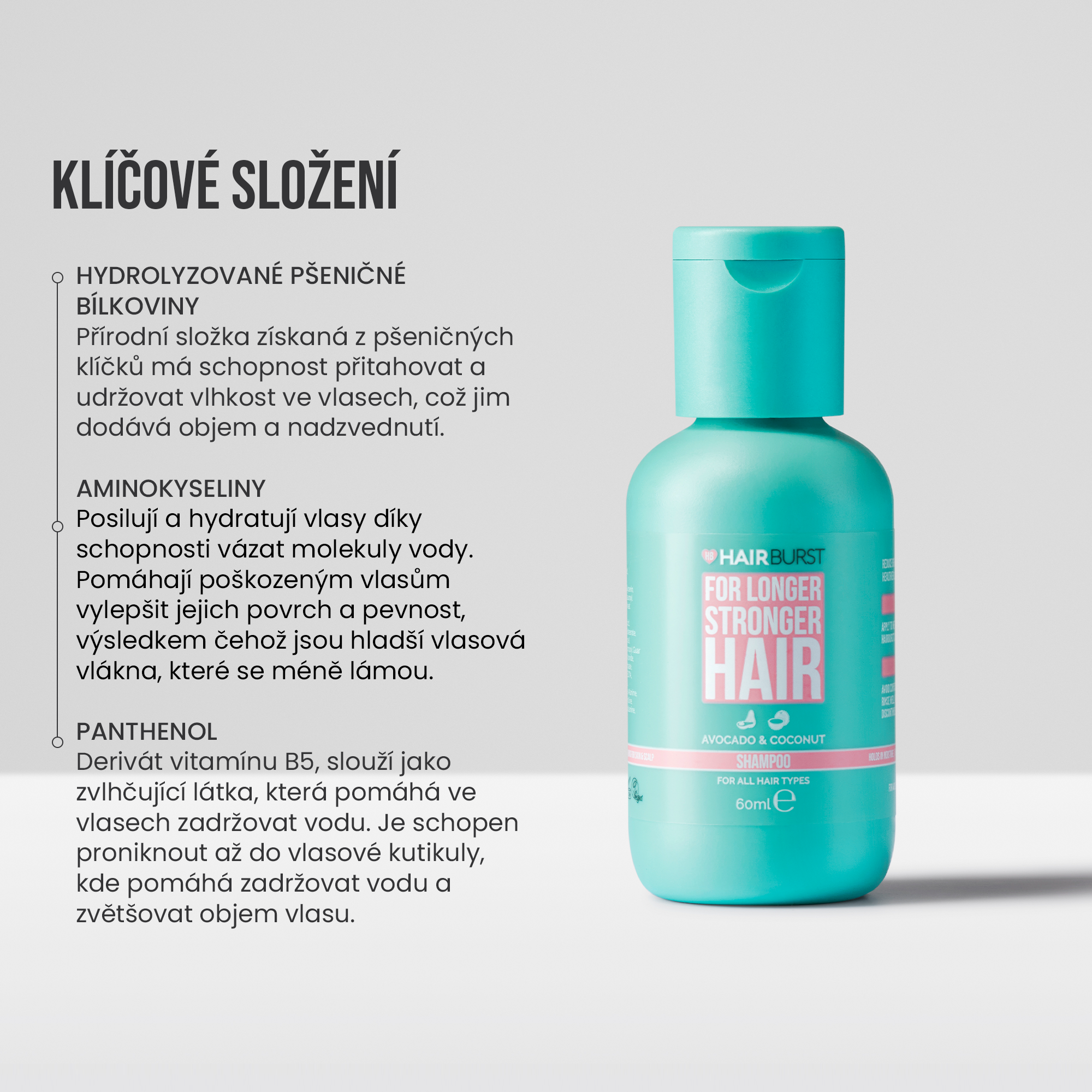 Mini šampon pro delší, silnější vlasy