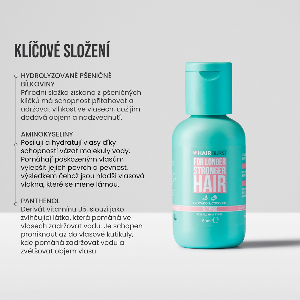 Mini šampon pro delší, silnější vlasy