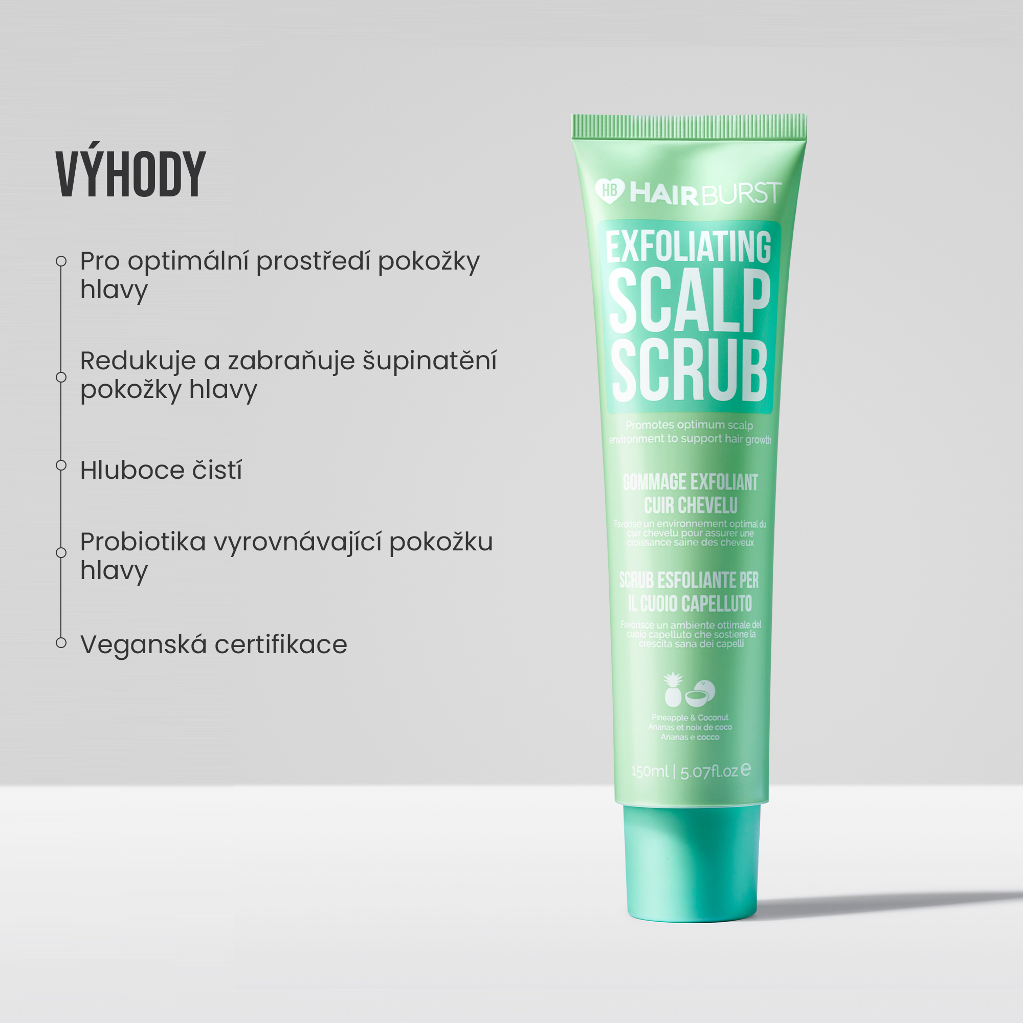 Čistící peeling na pokožky hlavy