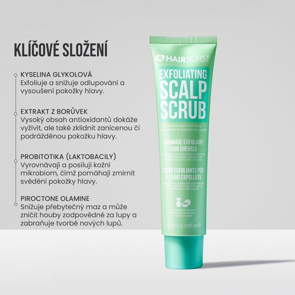 Čistící peeling na pokožky hlavy