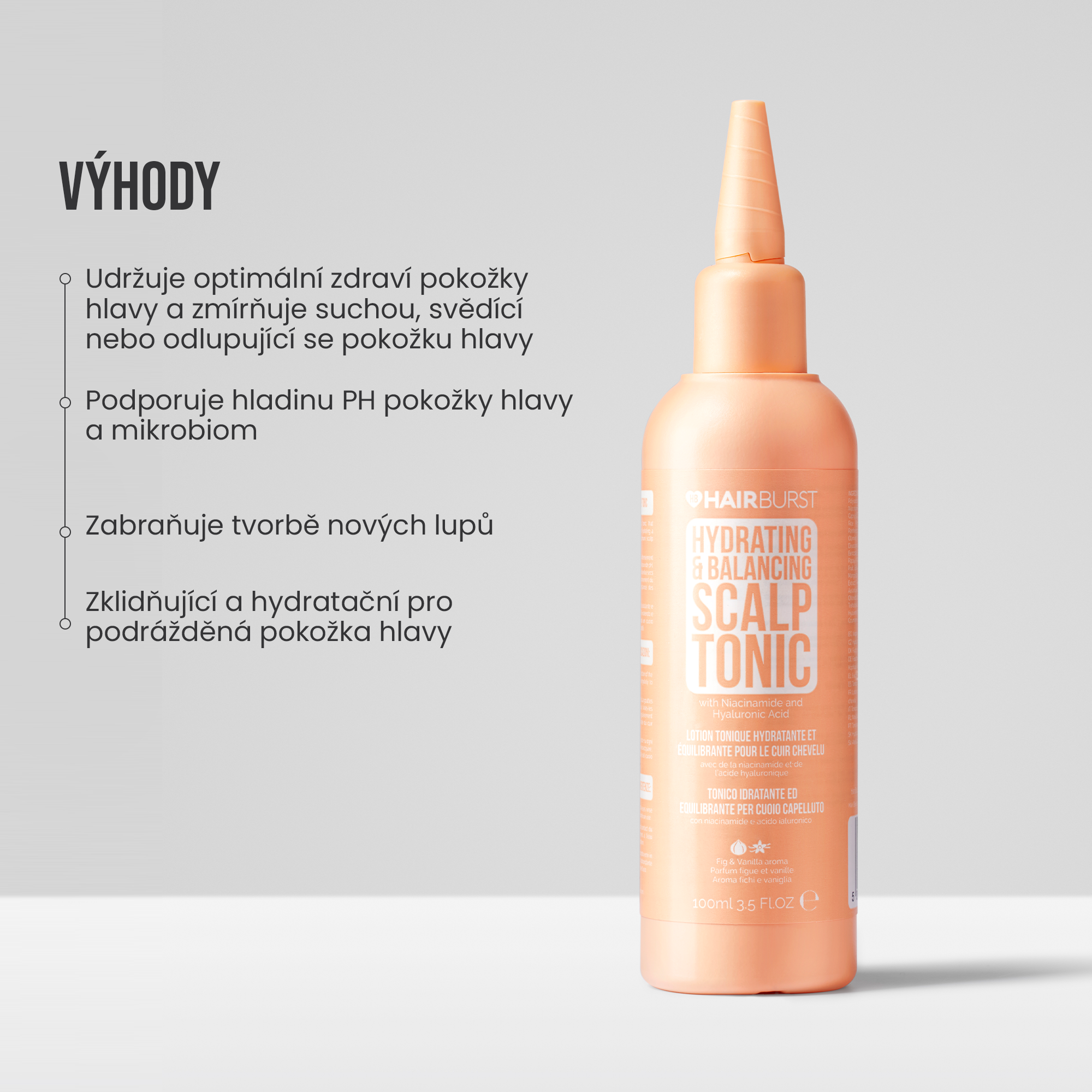 Hydratační a vyrovnávací tonikum na pokožku hlavy